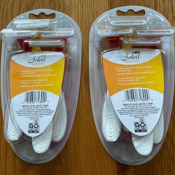 Bic Soleil Smooth Triple Blade 4 Sensitive Skin Shavers for Women 2x - Picture 2 of 2